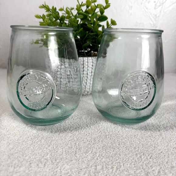 Unbranded Other - Spanish Recycled Stamped Glassware Collection Set Of 2